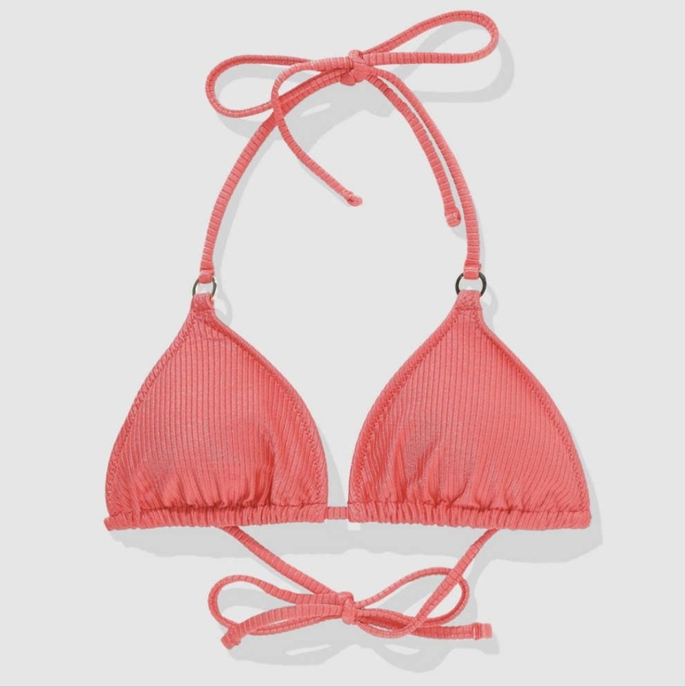 NWT Aerie Shine Rib String Triangle Bikini Top